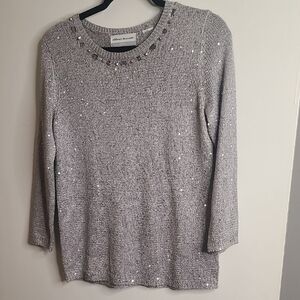 Alfred Dunner Metallic Knit Sweater